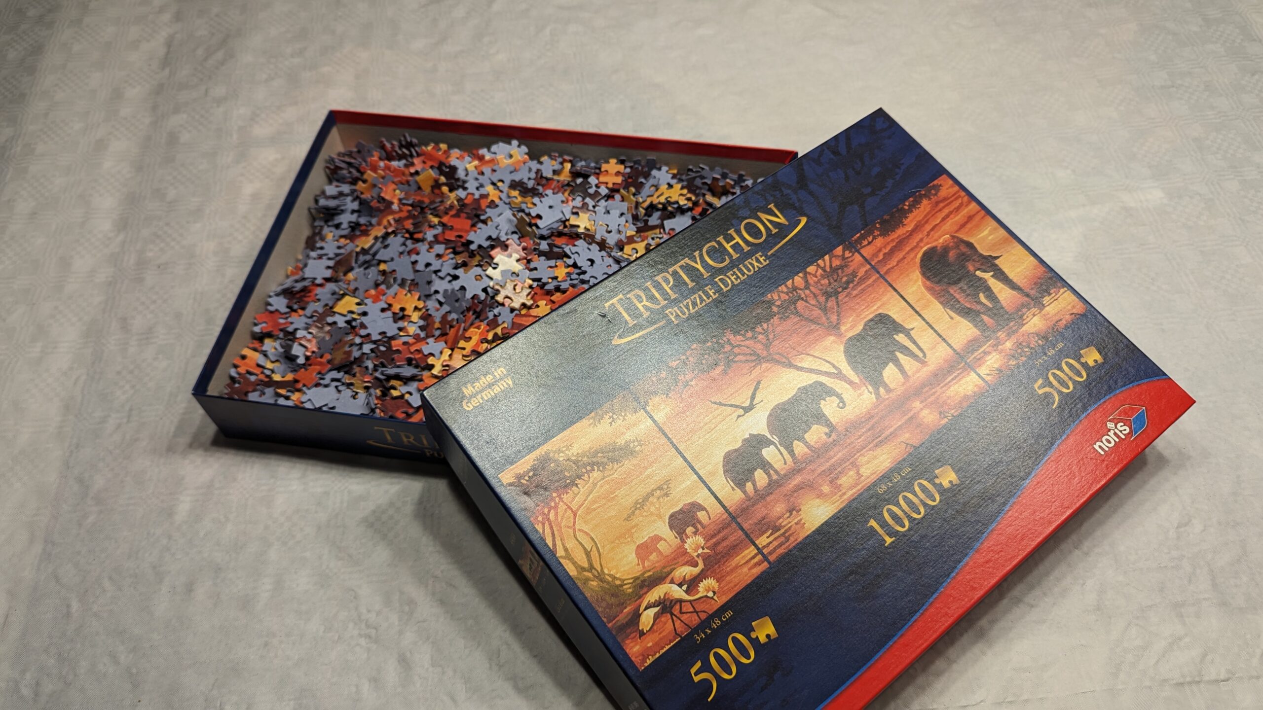 Triptychon Puzzle Deluxe von noris - (2 x 500 & 1 x 1000 Teile)