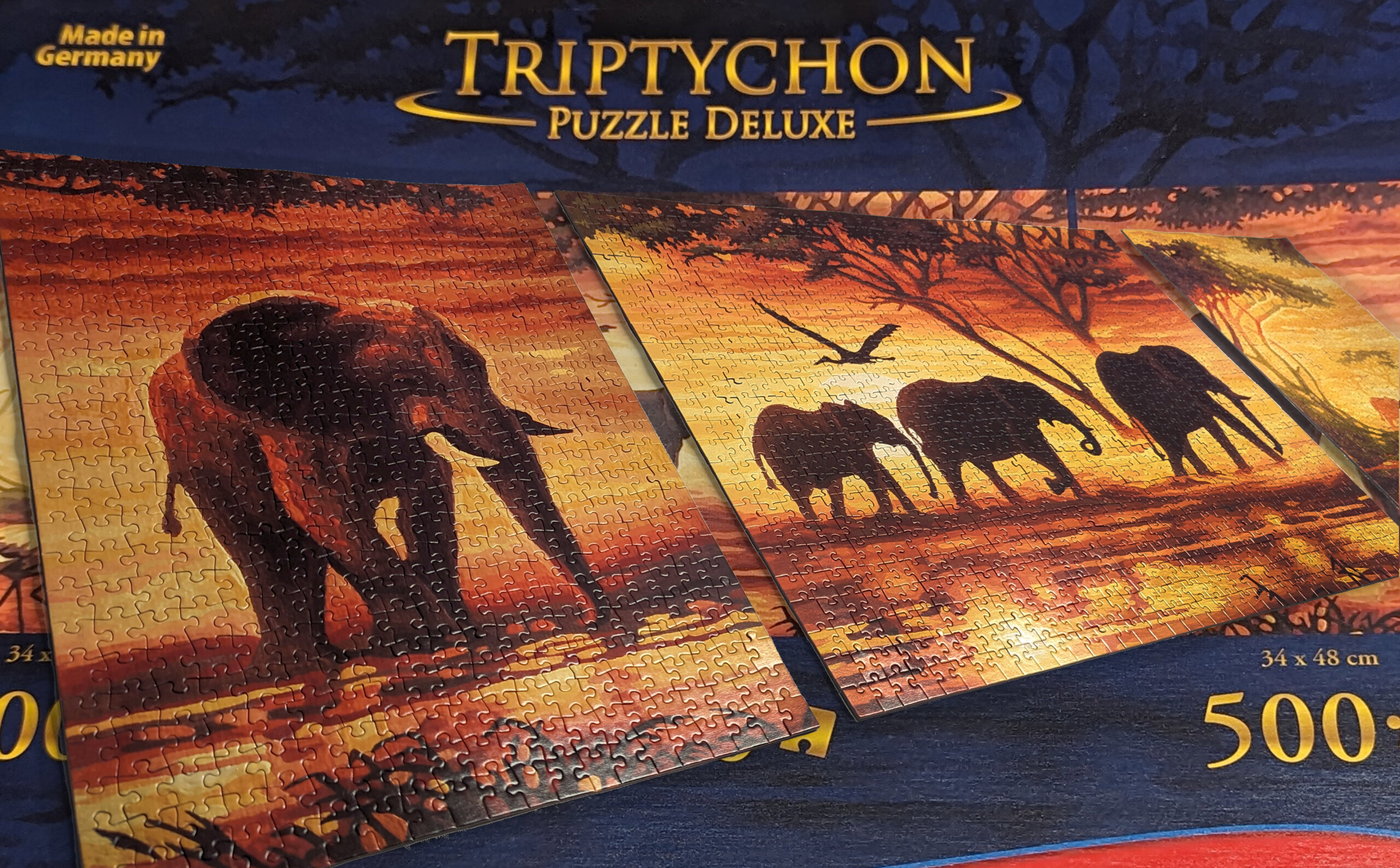 Triptychon Puzzle Deluxe von noris – (2 x 500 & 1 x 1000 Teile) – Erfahrungsbericht