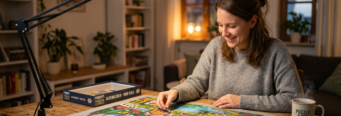 Die richtige Lichtquelle beim Puzzeln – für weniger Reflexion und mehr Spaß!