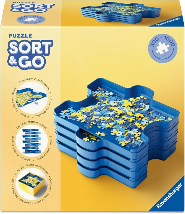 Ravensburger Sort & Go – 8 stapelbare Puzzle-Sortierschalen