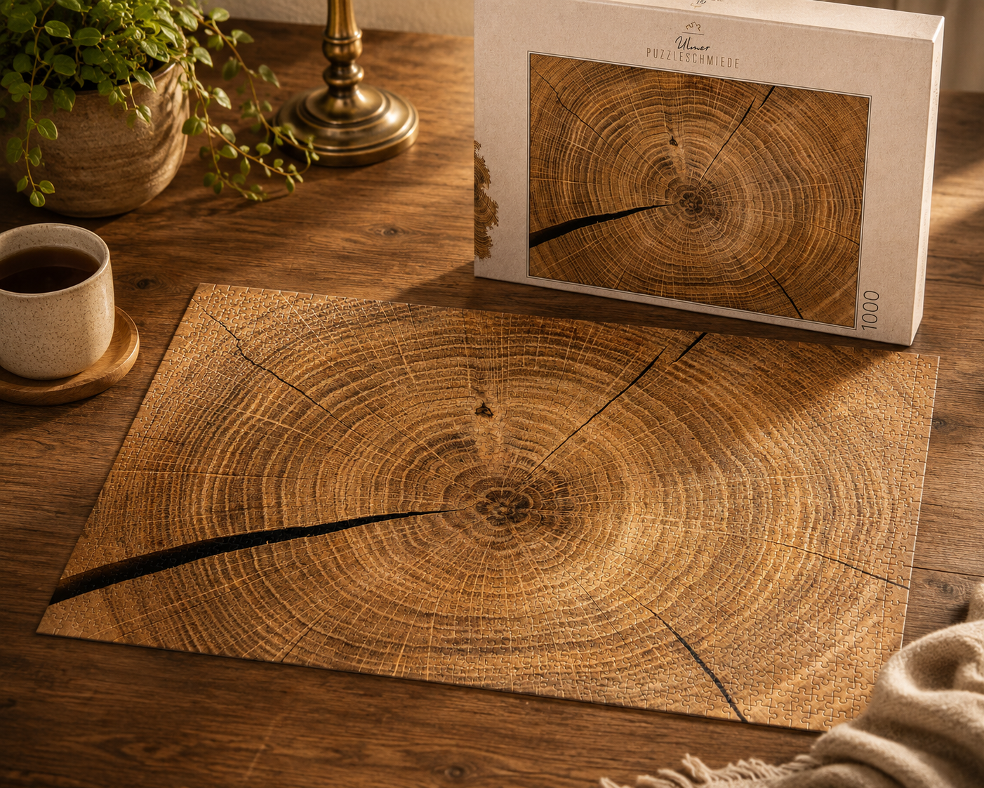Impossible Puzzle Holzchronik 1000 Teile 2 Ulmer Puzzleschmiede 1000 Teile - Baumringe Naturstruktur
