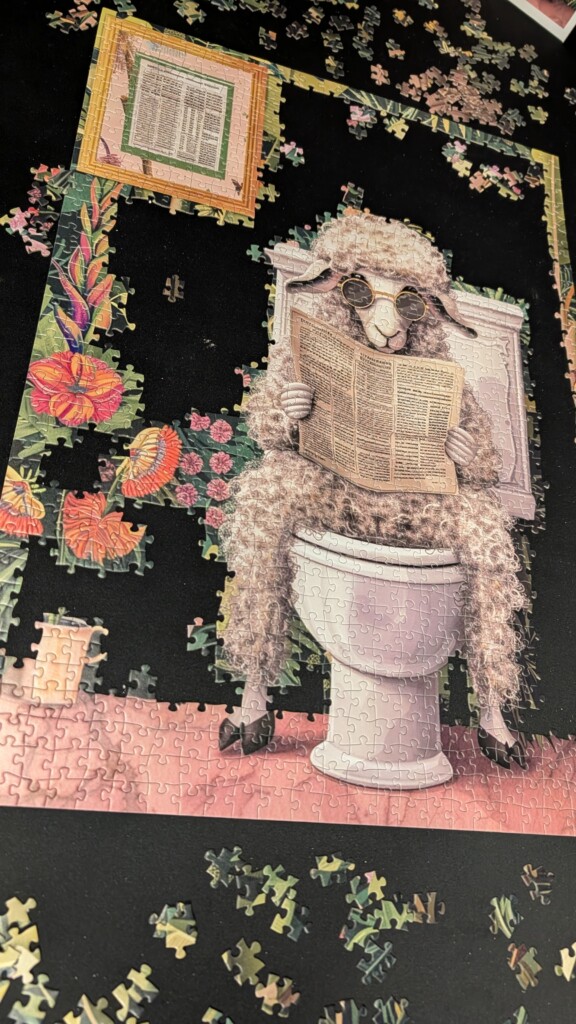 Tucocoo Puzzle 1000 Teile – Schaf auf der Toilette
