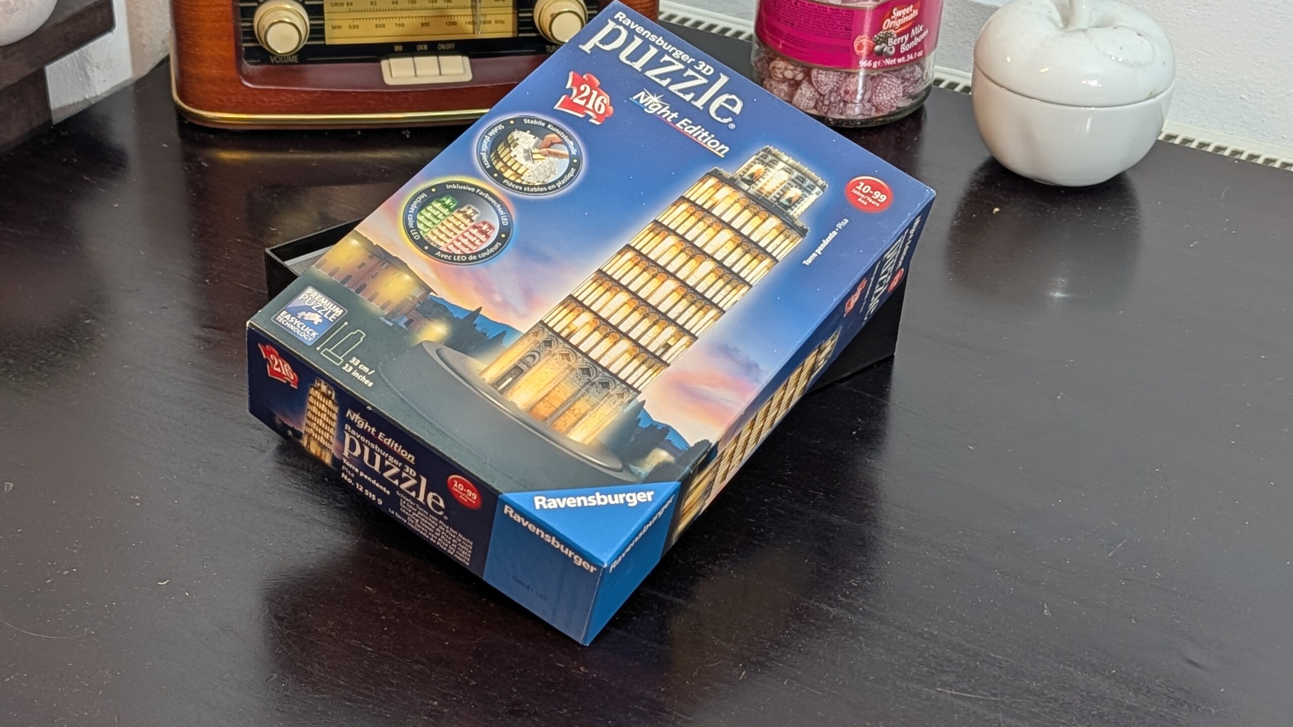 Ravensburger 3D-Puzzle Schiefer Turm von Pisa bei Nacht – 216 Teile mit LED-Beleuchtung 13 Schiefer Turm von Pisa bei Nacht