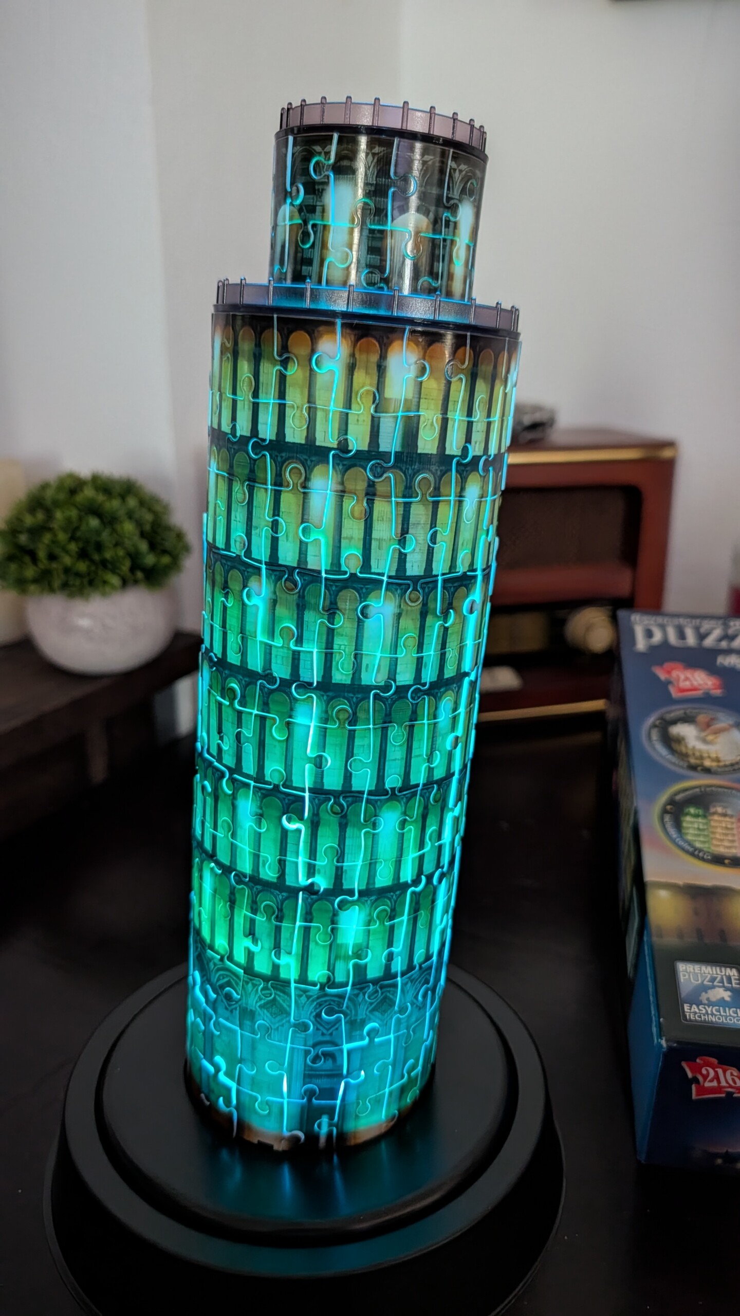 Ravensburger 3D-Puzzle Schiefer Turm von Pisa bei Nacht – 216 Teile mit LED-Beleuchtung 5 Schiefer Turm von Pisa bei Nacht