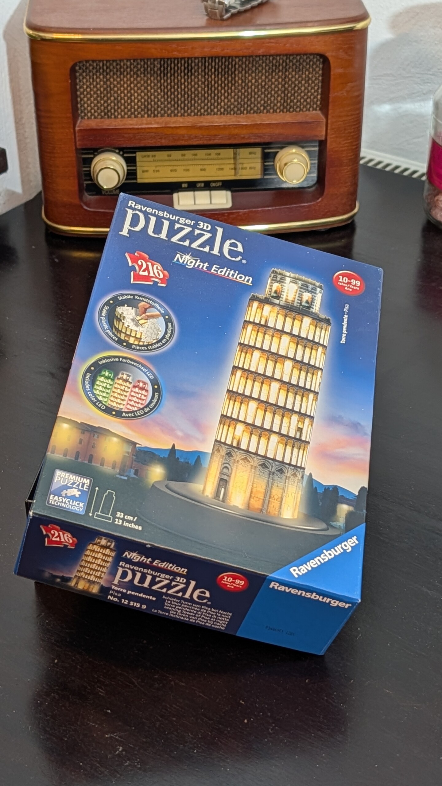 Ravensburger 3D-Puzzle Schiefer Turm von Pisa bei Nacht – 216 Teile mit LED-Beleuchtung 2 Schiefer Turm von Pisa bei Nacht