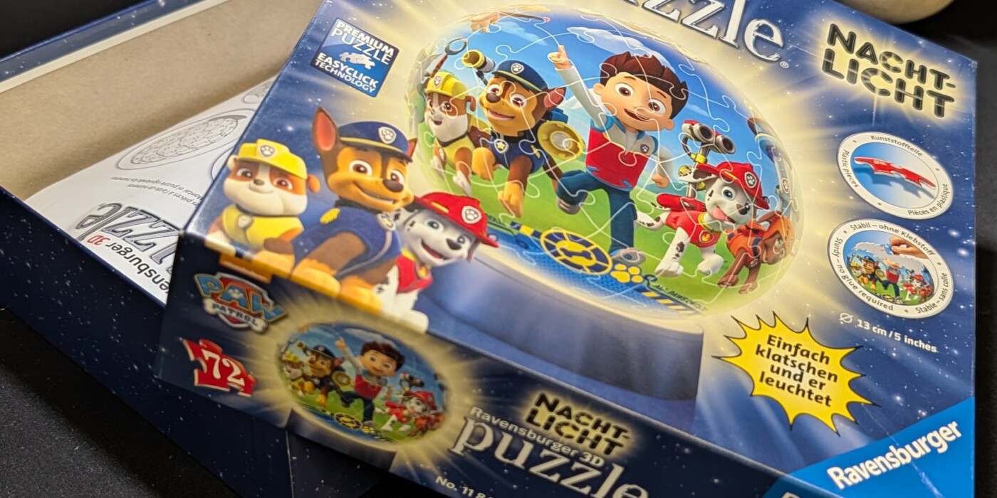 Ravensburger Paw Patrol Nachtlicht Puzzle-Ball 72 Teile – Erfahrungsbericht